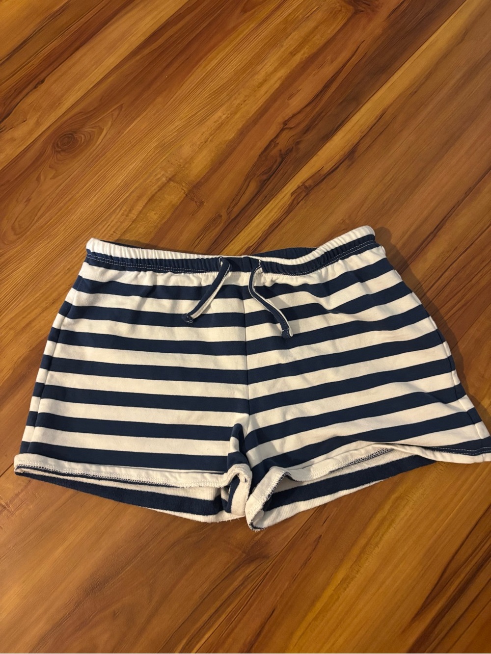 Striped Navy and White Women’s Drawstring Shorts